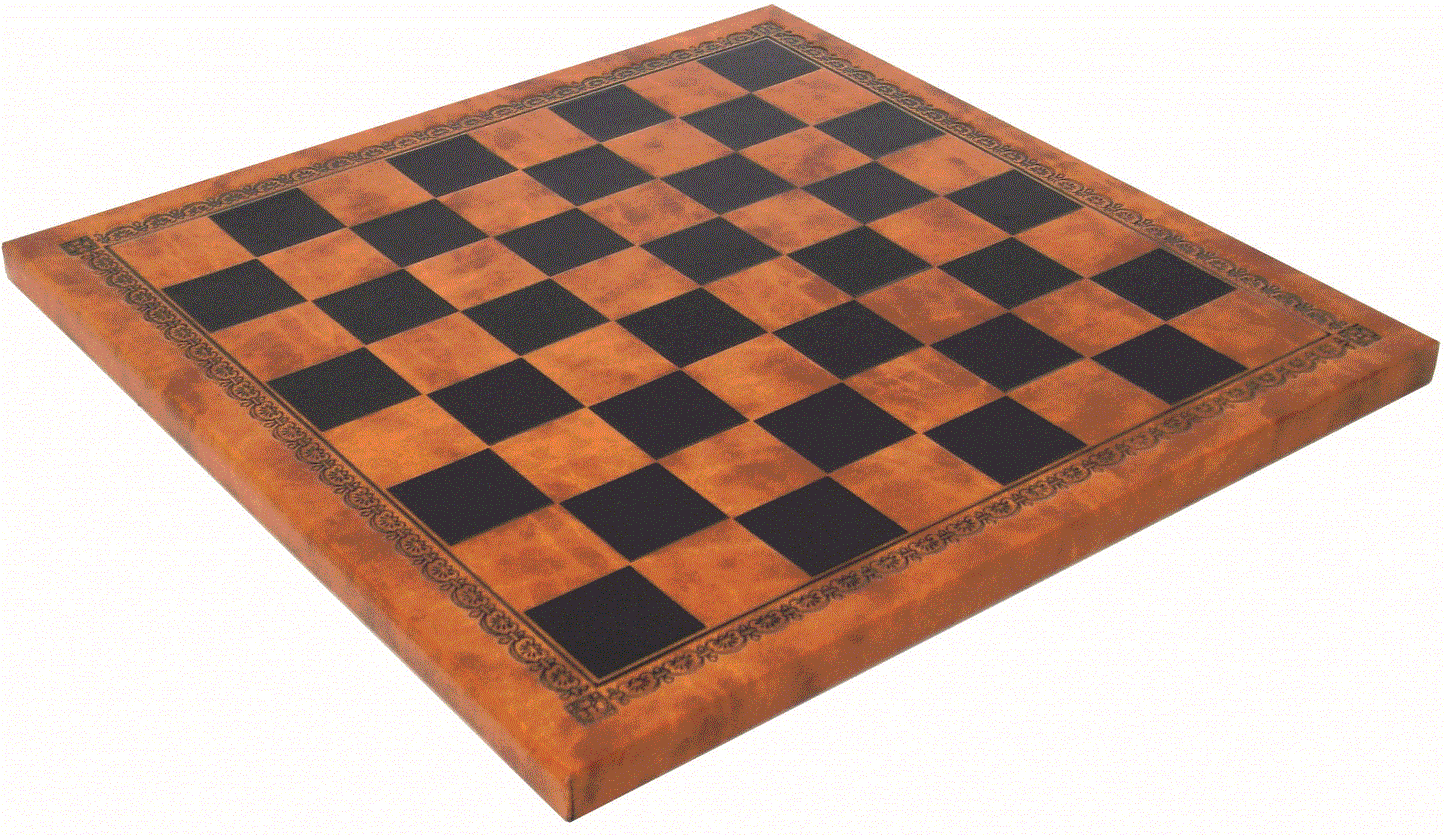 Schackbräde i trä med läderliknande utseende 26.5 x 26.5 cm