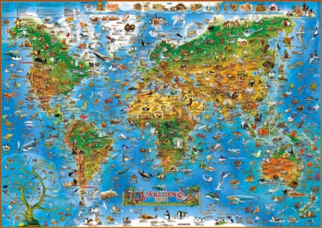 Väggkarta Världens djur