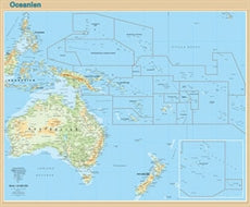 Väggkarta Oceanien