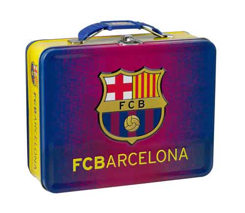 Fc Barcelona Tinbox Väska i metall label Producte Oficial