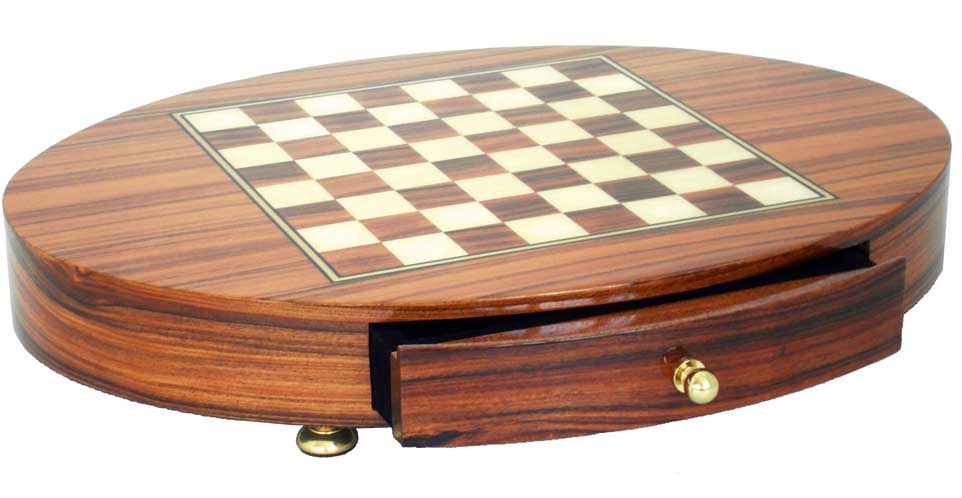 Schackbräde i Rosenträ med låda 36cm