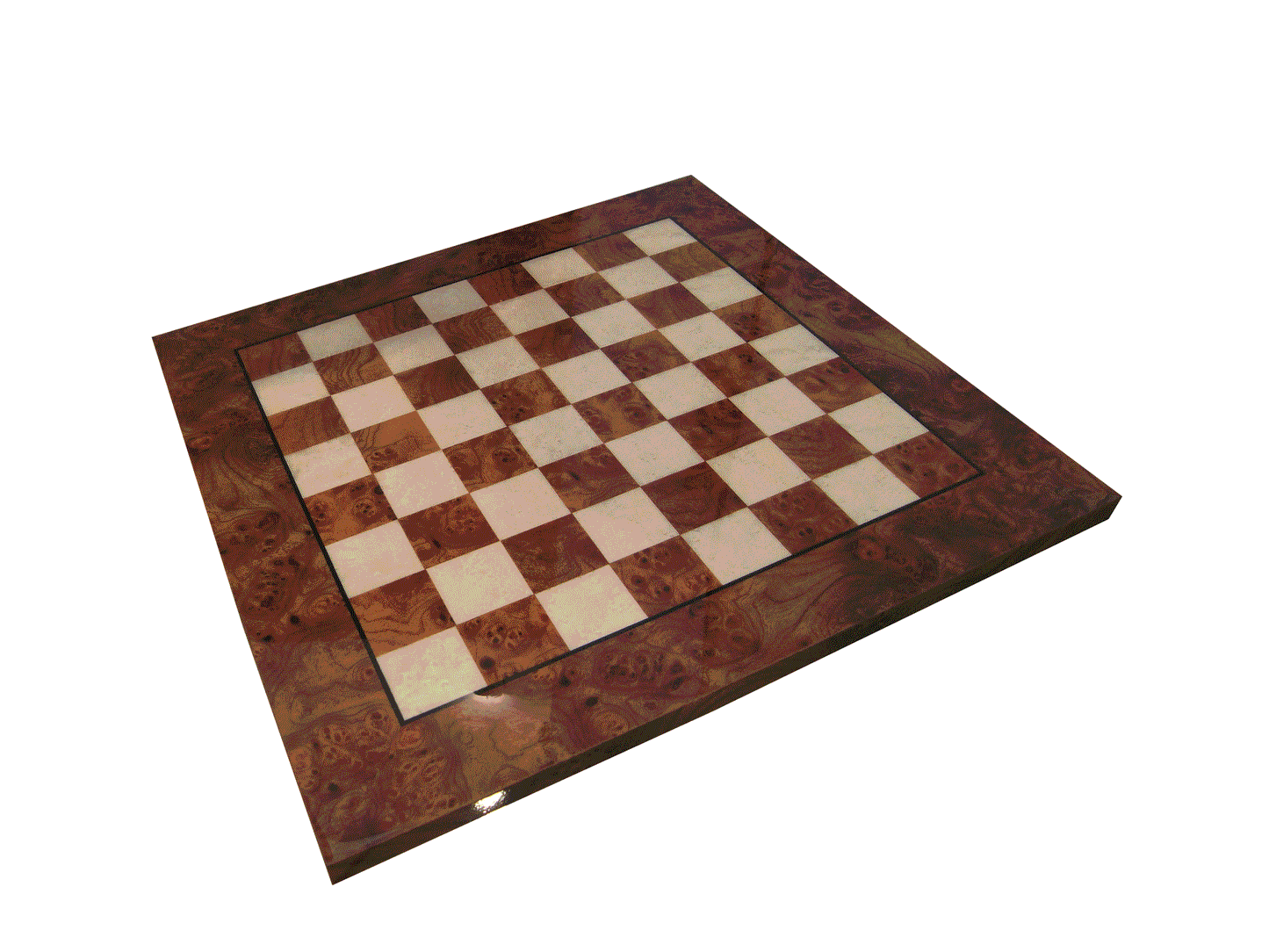 Schackbräde i Ljungträ och Alm 60x60 cm, blank yta